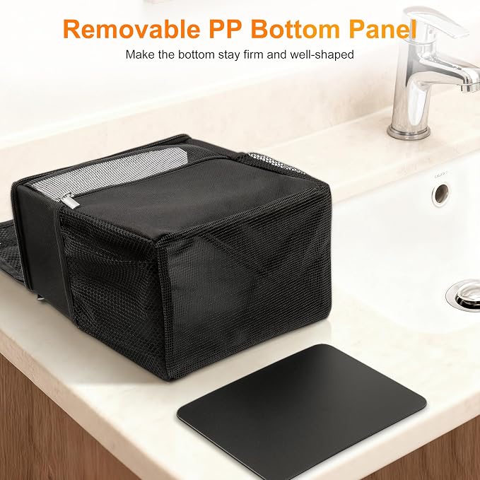 Mesh Shower Caddy Hanging Portable, Bathroom Caddy Organizer for College Dorm Essentials, Shower Tote Bag with Built-in Hook for Beach, Swimming, Gym camping Black