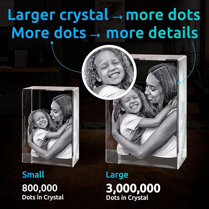 ArtPix 3D Premium Crystal Photo, Personalized Gifts for Women, Wife, Mom, Her, Him, Men, Great Customized Gift With Your Own Photo - Anniversary, Wedding, Birthday