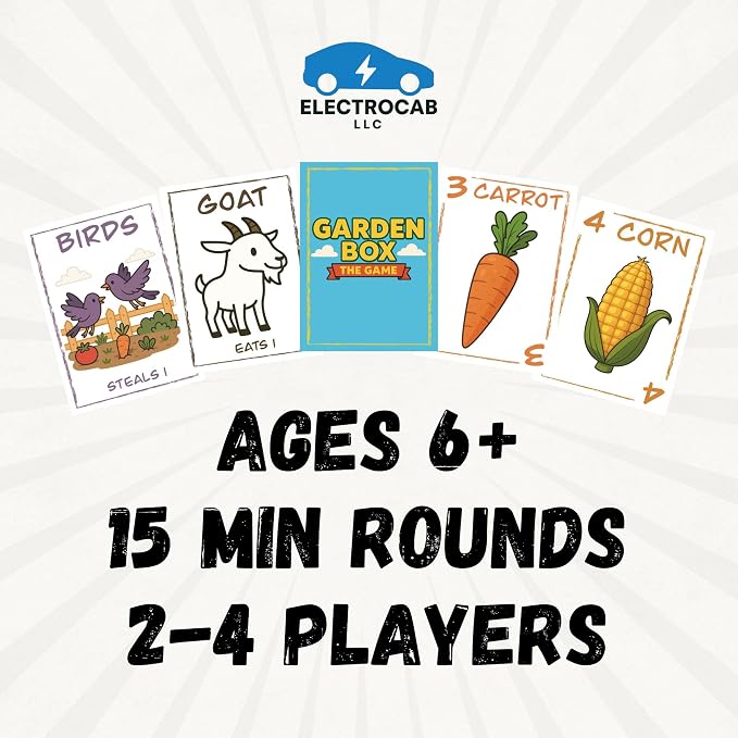 Garden Box: The Game – Cute Gardening Card Game for Family Game Night | Harvest Crops, Steal from Friends & Outsmart Mischievous Animals | 2-4 Players, Ages 6+, 15-Min Rounds
