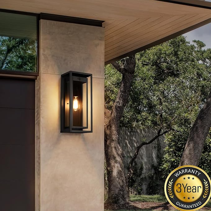 19" Motion Sensor Outdoor Wall Lights, 2 Pack Large Dusk to Dawn Outdoor Lights, 2 Lighting Modes Waterproof Anti-Rust Wall Sconces, Exterior Lighting Fixtures for Front Door, Porch, Garage