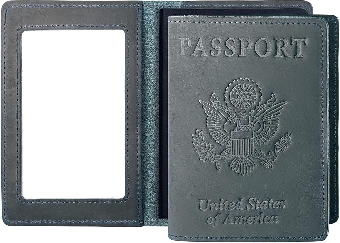 Passport Wallets and Vaccine Card Holder Combo,RFID Blocking Genuine Leather Passport Holder Cover Case with CDC Vaccination Card Slot, Leather Travel Documents Organizer Protector for Women