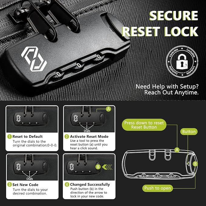 OZCHIN Smell Proof Bag with Combination Lock File Organizer Case Container Medicine Lock Box Odorless Storage Bag Great Gift for Friend (Black, S)