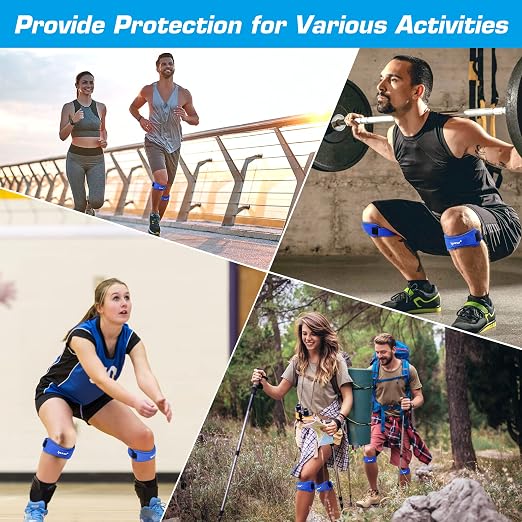 IPOW Patella Tendon Knee Strap 2 Pack Knee Pain Relief & Patella Stabilizer Knee Strap, Patellar Tendon Support Strap, Knee Brace for Running, Hiking, Soccer, Basketball, Jumpers Knee, Tennis, Volleyball & Squats