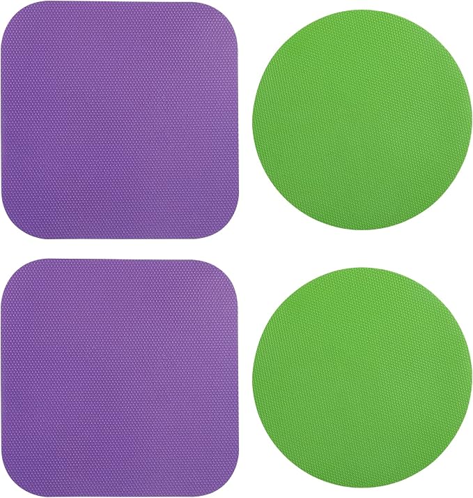 LUTER 4pcs Jar Opener, Rubber, Multi-function Silicone Bottle Opener for Seniors with Weak Hands Lid Cap Gripper Pads Kitchen Coasters Gadgets(Green, Purple)