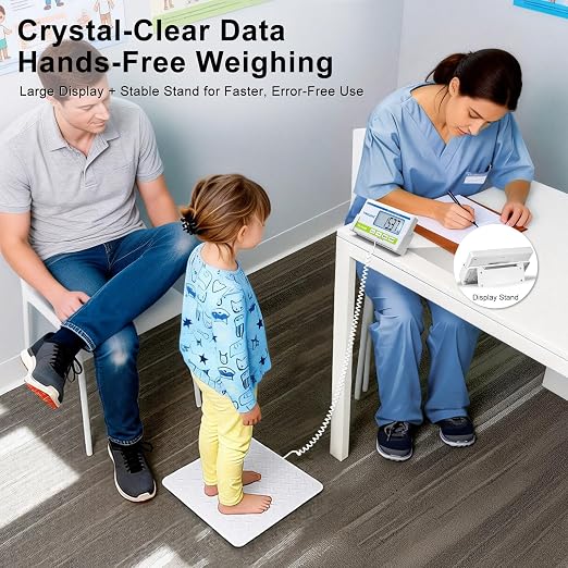 THINKSCALE Medical Grade Floor Scale 440lbs –10g High Precision (0.02lb)–Extra Large Backlit Display–Portable Body Weight Scale for Home, Hospital, Physician, Gym & Bariatric Use– KG/LB