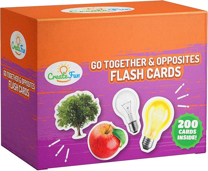 200 Go Together & Opposites Flash Cards for Speech Therapy, ESL | Real Photo Cards with Educational Language Matching Games - Speech Therapy,ELL,Autism,Dementia,Seniors & School Learning Kids