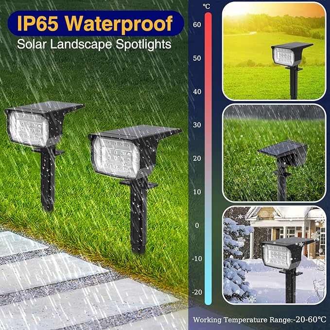 nipify Solar Spot Lights Outdoor Color Changing, Halloween RGB Spotlights | 1 Pack/7 Modes, Waterproof, Solar Powered, Landscaping, Lighting for Outside Pathway Yard Wall Garden Walkway