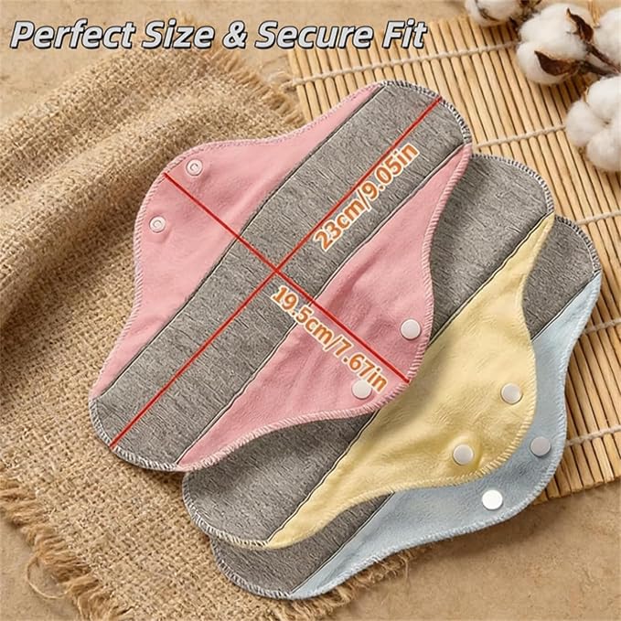 Reusable Washable Cloth Pads for Women, Leak-Proof Breathable Sanitary Pads, Absorbent Incontinence Pads for Daily & Postpartum Use (Blue, 20 Pack)