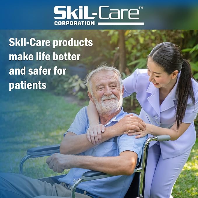Skil-Care Gel-Foam X-Cushion with Vinyl Cover, 16" W x 16" D x 2.5" H, Pressure-Relieving Wheelchair Seat Cushion, Black, 751030