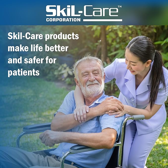Skil-Care Gel-Foam X-Cushion with Low-Shear Cover, 18" W x 16" D x 2.5" H, Large Pressure-Relieving Seat Cushion for Wheelchairs, Moisture-Resistant, Black, 751035