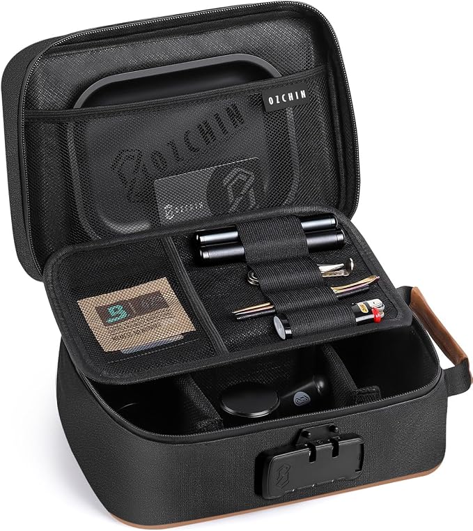 OZCHIN Smell Proof Bag with Combination Lock File Organizer Case Container Medicine Odorless Storage Lock Box Great Gift for Friend