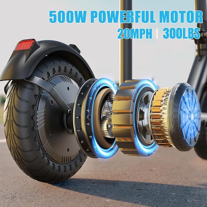 Caroma Electric Scooter with Seat Option,500/350W Motor Up to 25/20 Miles Range & 25/20 MPH Speed,9" Tires,Adjustable Electric Scooter for Adults,Foldable Commuting