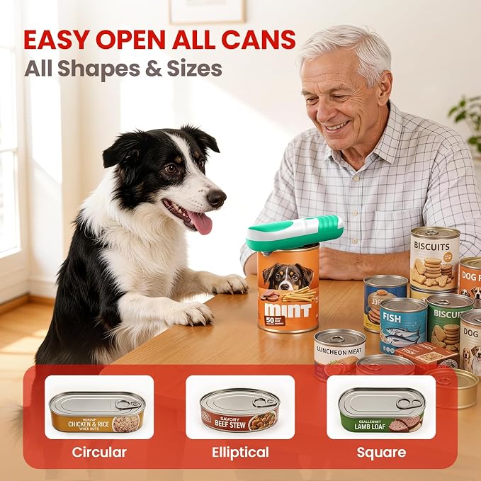Electric Can Opener One Touch Fits All Can Sizes, Electric Can Openers for Kitchen Food Safe with Smooth Edge, Kitchen Gadgets Battery Operated Can Openers for Seniors, Arthritis and Chef