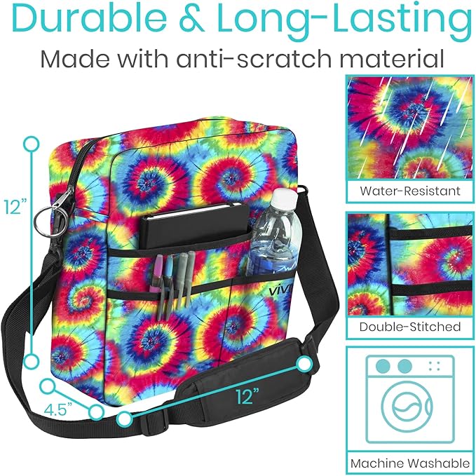 Vive Wheelchair Bag - Machine Washable, Double-Stitched, Water-Resistant Accessory Backpack for Rollators, Wheel Chairs, Walkers - Pouch with XL Pockets & Straps for Quick Installation