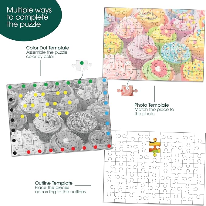 Keeping Busy Cupcake Dementia Puzzles Activities for Seniors | Alzheimer Products for Elderly Patients | Fun Memory Game Toy & Cognitive Brain for Senior Citizens w/Memory Loss or Alzheimers 63 PC