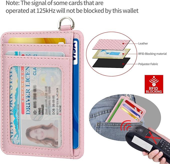 Slim Minimalist Front Pocket Wallet, RFID Blocking Credit Card Holder Wallet with Detachable D-Shackle for Men Women