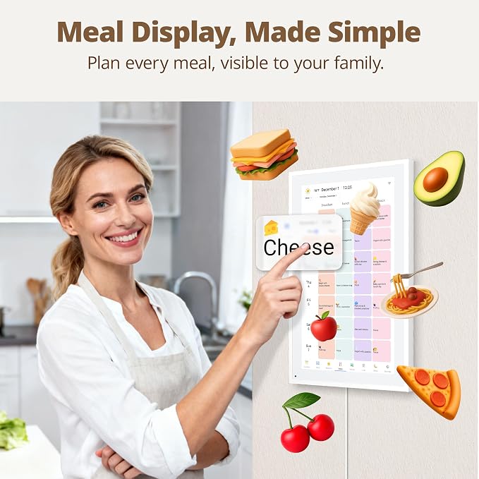 Digital Calendar 15.6" Chore Chart – 1080P Full HD Interactive Touchscreen, Smart Family Planner, Hearth Display Digital Wall & Desk Mountable for Seamless Scheduling