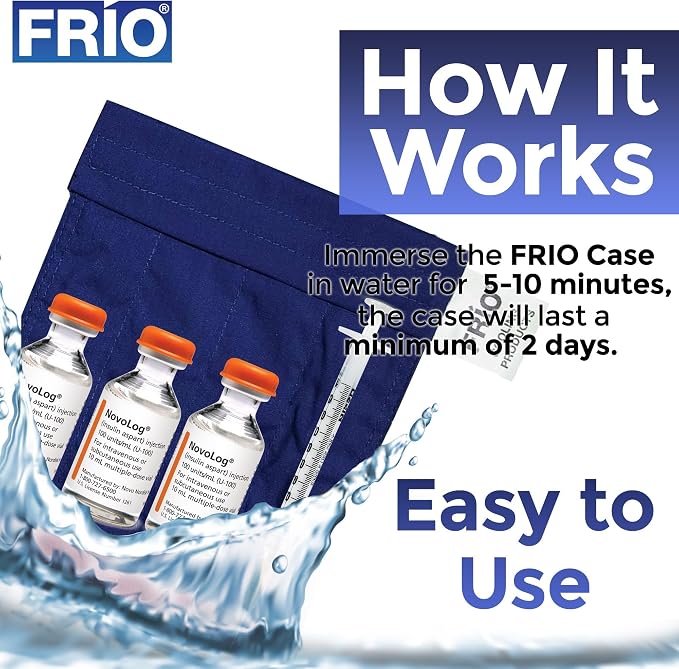 FRIO Cooling Wallet - Insulin & GLP-1 Cooler for 45+ Hours - Blue - Small