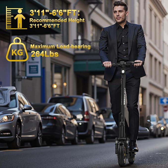 Electric Scooter, 10"/8.5" Solid Tire, 500W/350W Powerful Motor & 19/22 MPH Top Speed, 28/25/22/16 Miles Long Range, Folding E Scooter with Dual Braking for Teens and Adults