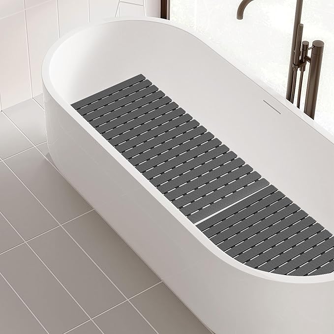 MBOSS Bathtub Mat Non Slip,Super Soft Bath Mat for Tub 24 X 24 Inch,Shower Mat with Suction Cups and Drain Holes,Non Slip Bathtub Mat for Elderly & Kids Bathroom