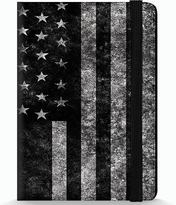 Passport Holder Wallet Cover Case,RFID Blocking Passport Cover,Large Capacity Travel Wallet with Multi Card Slots (Black and White American Flag)