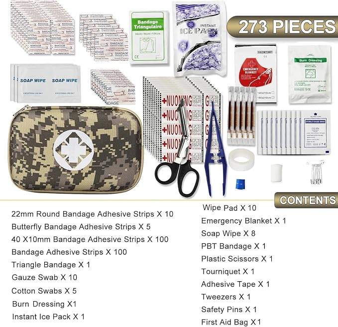 Car-Home Survival First-Aid Kit Emergency-Kit - Camouflage 277Pcs Equipment Travel Supplies Home Camping Hiking YIDERBO | Equipment Travel Supplies Home Camping Hiking