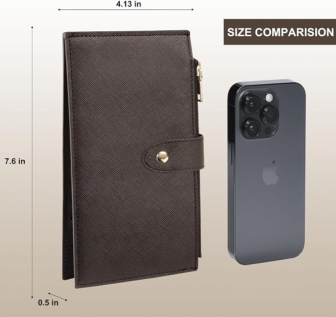 Travelambo RFID Wallet Women Large Size Bifold Multi Card Wallet Case with Zipper Pocke Credit Card Holder for Women