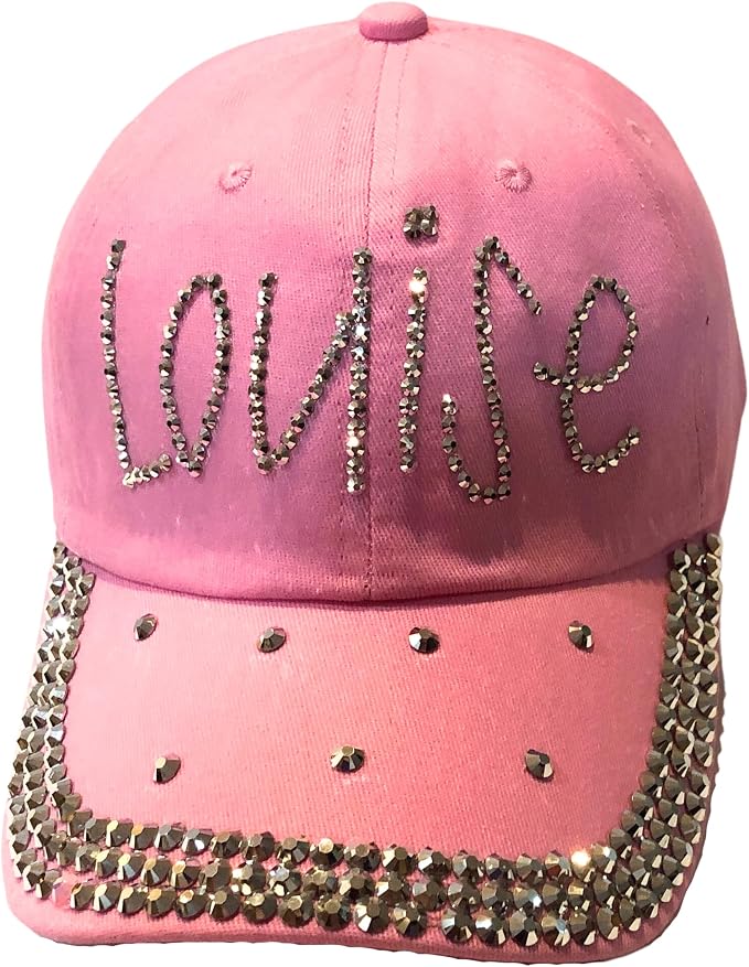 Popfizzy Bedazzled Hat for Women, Rhinestone Denim Hat, Fun Adult Bling Hats, Birthday Gifts for Women, Adjustable, One Size