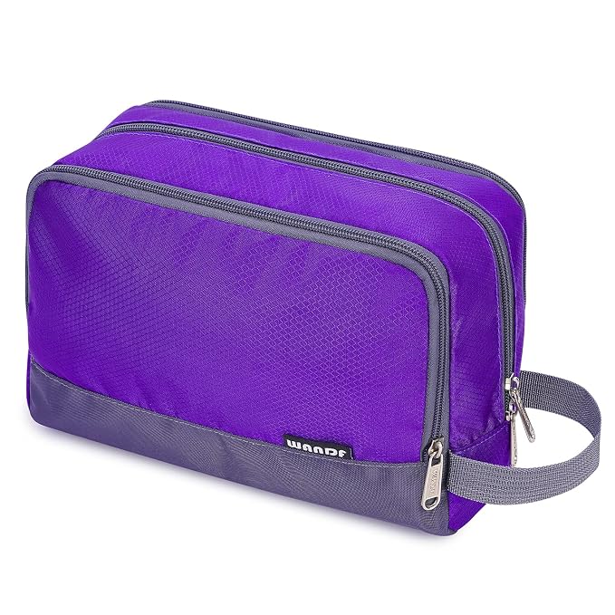WANDF Travel Toiletry Bag for Men, Small Dopp Kit for Toiletries | Water-Resistant Fabric, Travel Bag for Toiletries, Compact Storage, Shaving Accessories, Weekend Trips