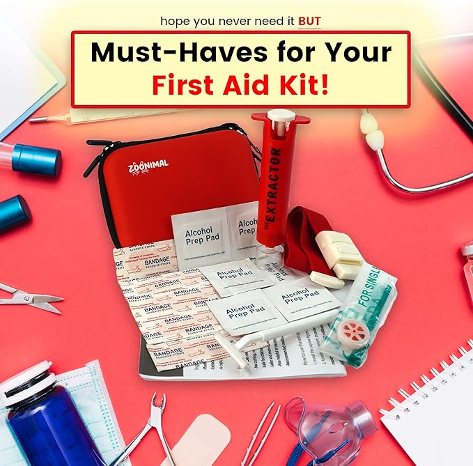 Snake Bite Kit for Humans, Bee Sting Kit, Rattlesnake Antivenom Extractor Sucker, Bug Bite and Wasp Sting, Poison Remover, Insect Bite Relief First Aid Kit for Hiking, Backpacking, Camping