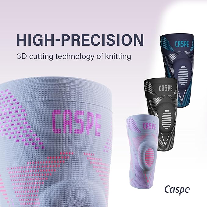 Caspe 1 Pack Compression Knee Brace for Women & Men – Pain Relief Support with Patella Gel Pads & Side Stabilizers – Knee Sleeve for Running, Workout & Arthritis (Pink, Medium)