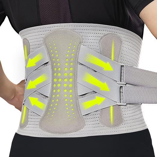 aoFIT Back Brace for Lower Back Pain Relief with 360-Degree Biochemical Hug Support, Back Support Belt for Men and Women, Soft Breathable Fabric Lumbar Support for Herniated Disc, Sciatica 3XL
