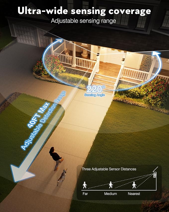 VIANIS Motion Sensor Outdoor Light Fixtures Wall Mount, Porch Light Outdoor | Black Anti-Rust Waterproof Exterior Lights for House, Modern Outdoor Wall Sconce Lantern for Garage, Front Door, Coach, E26