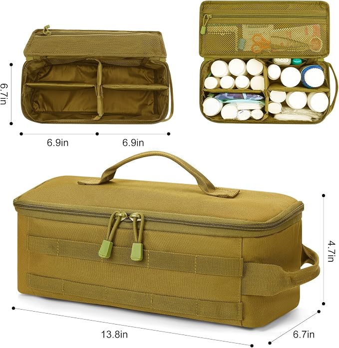 Travel Medicine Bag,Medication Pill Bottle Organizer Empty Case | Medicine Bag For Traveling,Hold Large Pill Bottles,Empty First Aid Bag