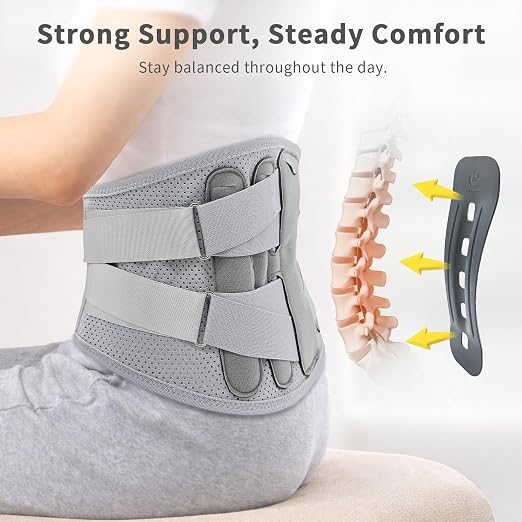Bracoo Back Brace for Lower Back Pain Back Support Belt,XL(44"-52") | Back Support for Women&Men Breathable Lumbar Support with Adjustable Strap for Sciatica, Herniated Disc, BP62