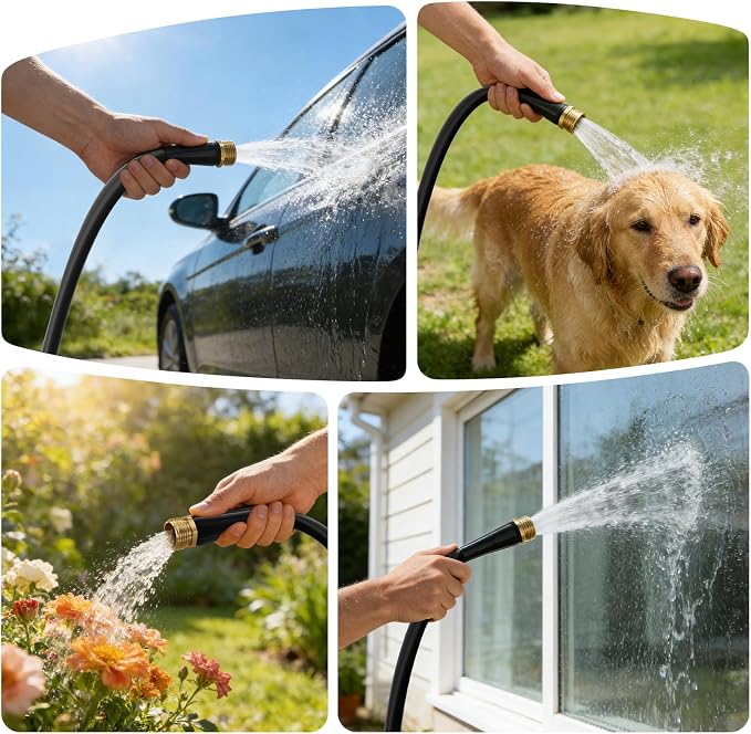 Garden Hose 50FT, Non-Expanding Water Hose Ultra Lightweight, Kink-Free, Burst-Resistant, Lead-Free, Flexible & Durable High-Pressure Hose for Yard, Lawn, Outdoor, Car Washing