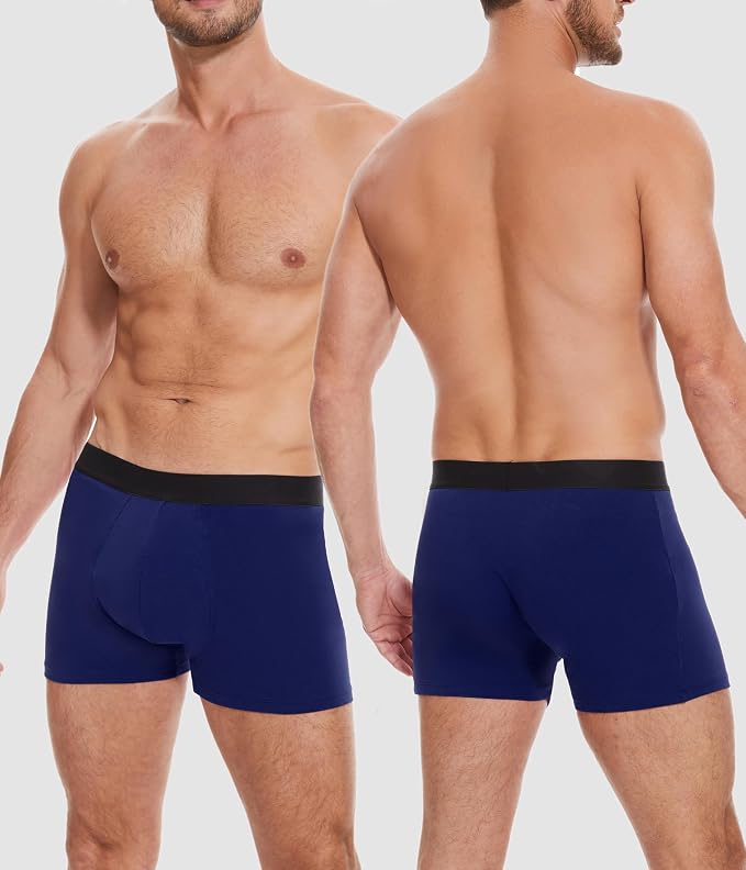YESWEL Men's Incontinence Underwear, Leak Proof Washable Reusable Cotton Boxer Brief, Heavy Flow Bladder Leak 3 Pack (Multicolor, X-Large)