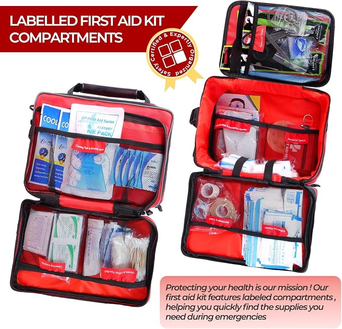 All-in-One Premium 505 Piece Emergency First Aid Kit, Large Medical Kit for Home, Car, Camping, Travel, Hiking, Sports & Outdoor