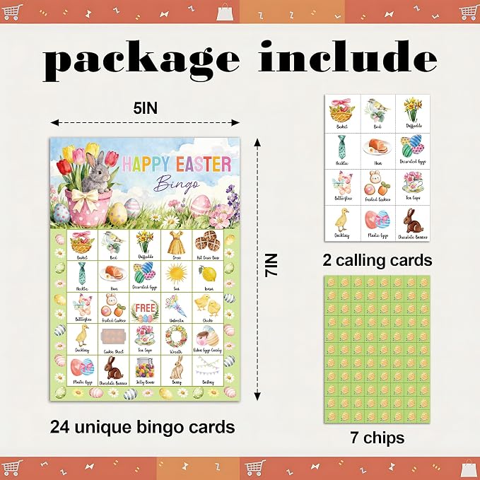 Easter Bingo Game Cards, Happy Easter Party Game for Adults Large Group, Bunny Themed Fun Games, Spring Tulip Party Activities, Icebreaker Games for Family Friends, 16