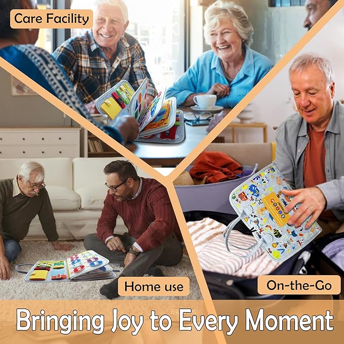 Fidget Blanket for Adults with Dementia, Dementia Activities for Seniors & Alzheimer’s Patients, Sensory Blanket Busy Board, Dementia Fidget Toys for Elderly，Anxiety Relief