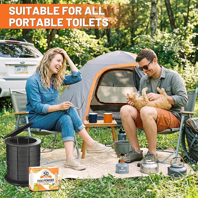 Poo Powder for Portable Toilet Gel Powder, Camping Toilet Gel | Pee Powder, Eco Toilet Gel for 650ml Urine/10g, Toilet Gel Powder for Outdoor Camping and Hiking