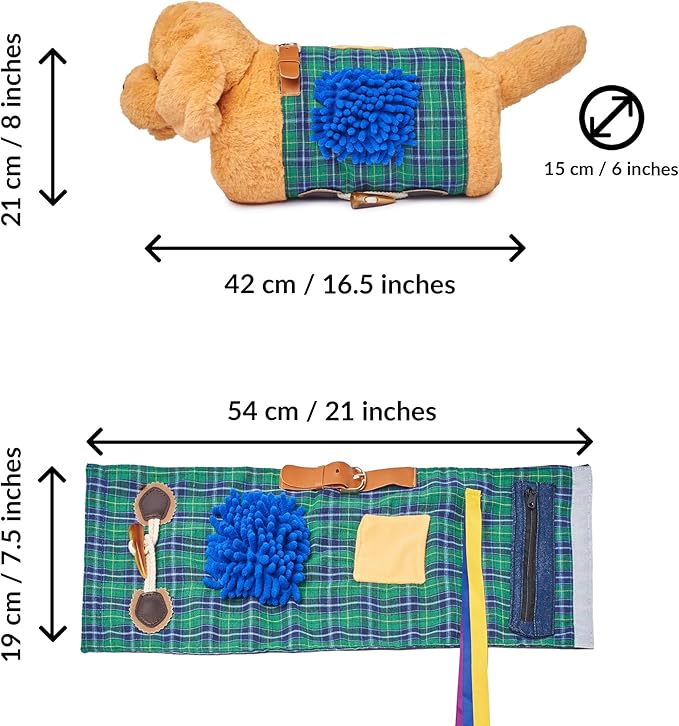 Fidget Muff and Blanket for Elderly | Fidget Blanket for Dementia | Dementia Products for Elderly | Gift and Activities for Seniors with Alzheimer’s or Dementia | Sensory Fidget Toys (Beige)