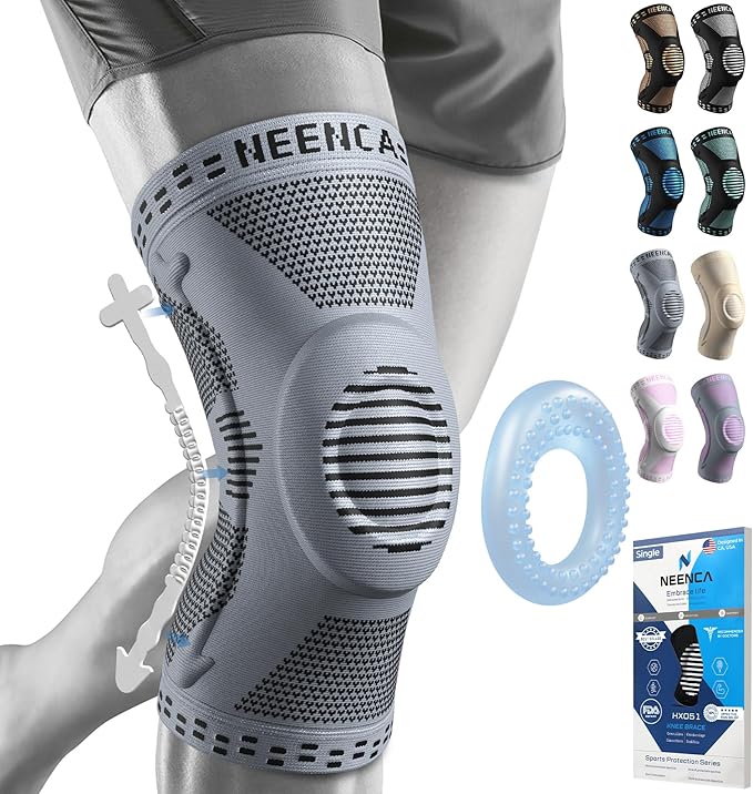 NEENCA Professional Knee Brace for Pain Relief, Medical Knee Support with Patella Pad & Side Stabilizers, Compression Knee Sleeve for Meniscus Tear, ACL, Joint Pain, Runner, Workout - FSA/HSA APPROVED