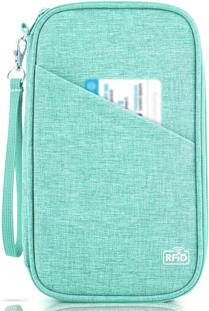 Passport Holder Family, Women Rfid Blocking Passport Wallet, Travel Essentials Premium Wallets, Waterproof Passport Holders Bag for Men Traveling, Travel Document Organizer Credit Cards Case