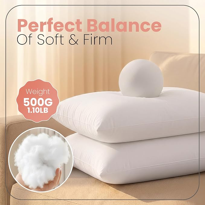 Utopia Bedding 14x20 Pillow Inserts, White Throw Pillows for Couch, 2 Pack | Indoor cushion inserts for bed, sofa & couch, Supportive & fluffy decorative pillows for everyday comfort, Set of 2, White