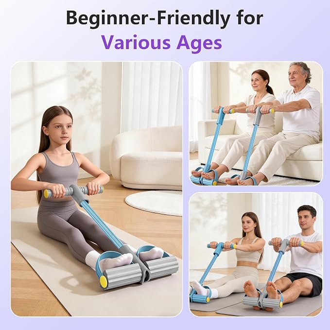 Upgraded Pedal Resistance Band with Handle, Soft Durable Fashion Puller Exercise with Thickened 6 Tension Ropes, Tube Pedal Resistance Device for Abdomen, Waist, Arm, Leg, Core/ABS