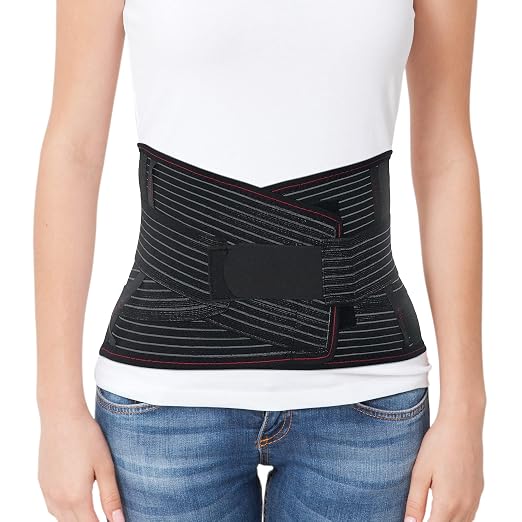 ORTONYX Back Brace With Lumbar Support Pad - Medical Grade Lumbosacral Belt for Men and Women - with Lumbar Pad, Lower Back Pain Relief, Herniated Disc, Sciatica, Degenerative Disc Disease - XS/S (Waist 26"-32.2") Black