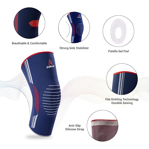 Knee Sleeves for Men & Women with Patella Gel Pad and Side Stabilizers – Compression Meniscus Knee Brace – Knee Pain Support for Arthritis, Tendonitis, ACL, Injury Recovery, Running, Gym, Sports