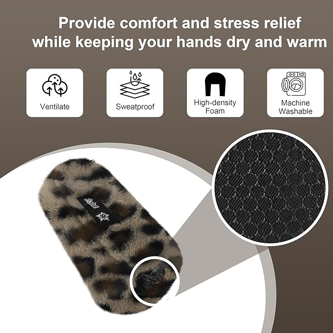 SPRING SEAON Walker Hand Pads Fluffy Walker Handle Cushions Non-Slip Universal Walker Grips Padded Hand Covers Soft Pads for Walkers for Seniors Walker Pads for Handles Folding Rolling Wheelchair, Rollator Handle, Elderly Grippers 2 Pack