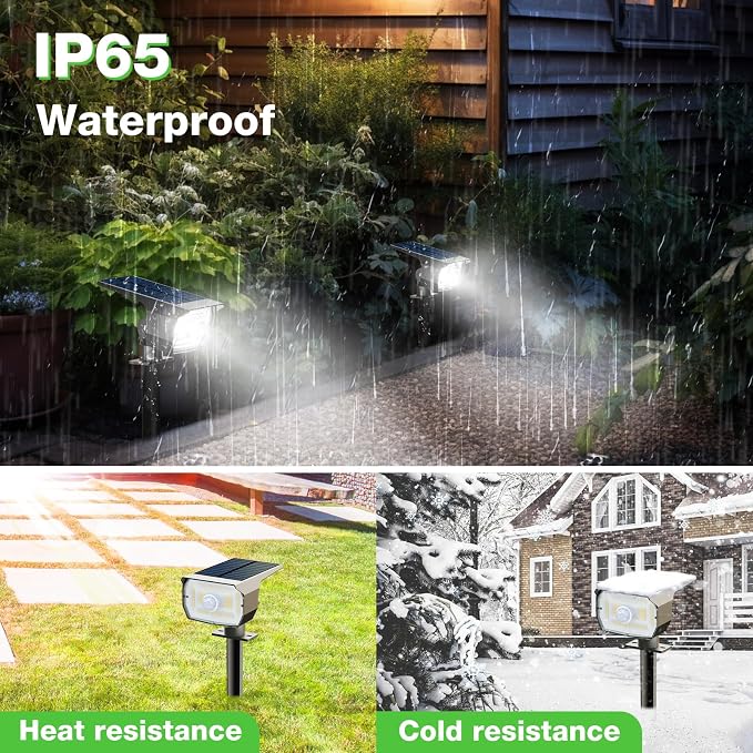 nipify Solar Lights Outdoor Waterproof, Motion Sensor Spot Landscape Light | 4 Pack/3 Modes/56 LED, Cool White, Solar Powered, Lighting for Outside Pathway Yard Lawn Garden Walkway Pathway